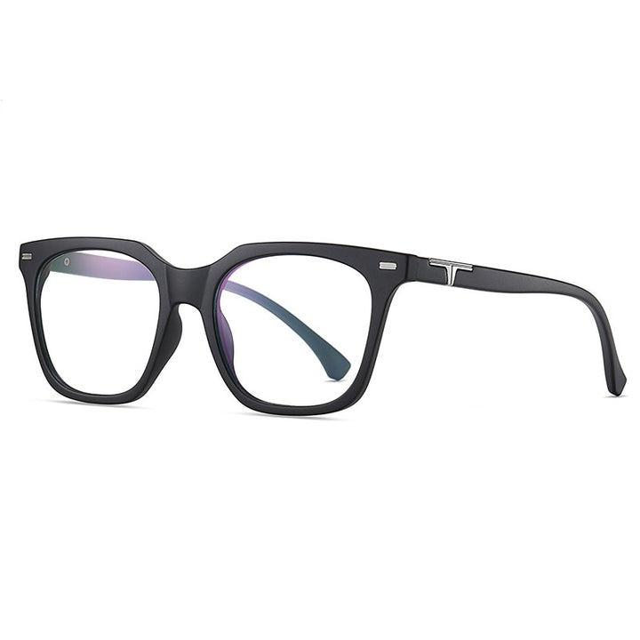 CCspace Unisex Full RIm Square Tr 90 Titanium Eyeglasses 55171 Full Rim CCspace China MatteBlack