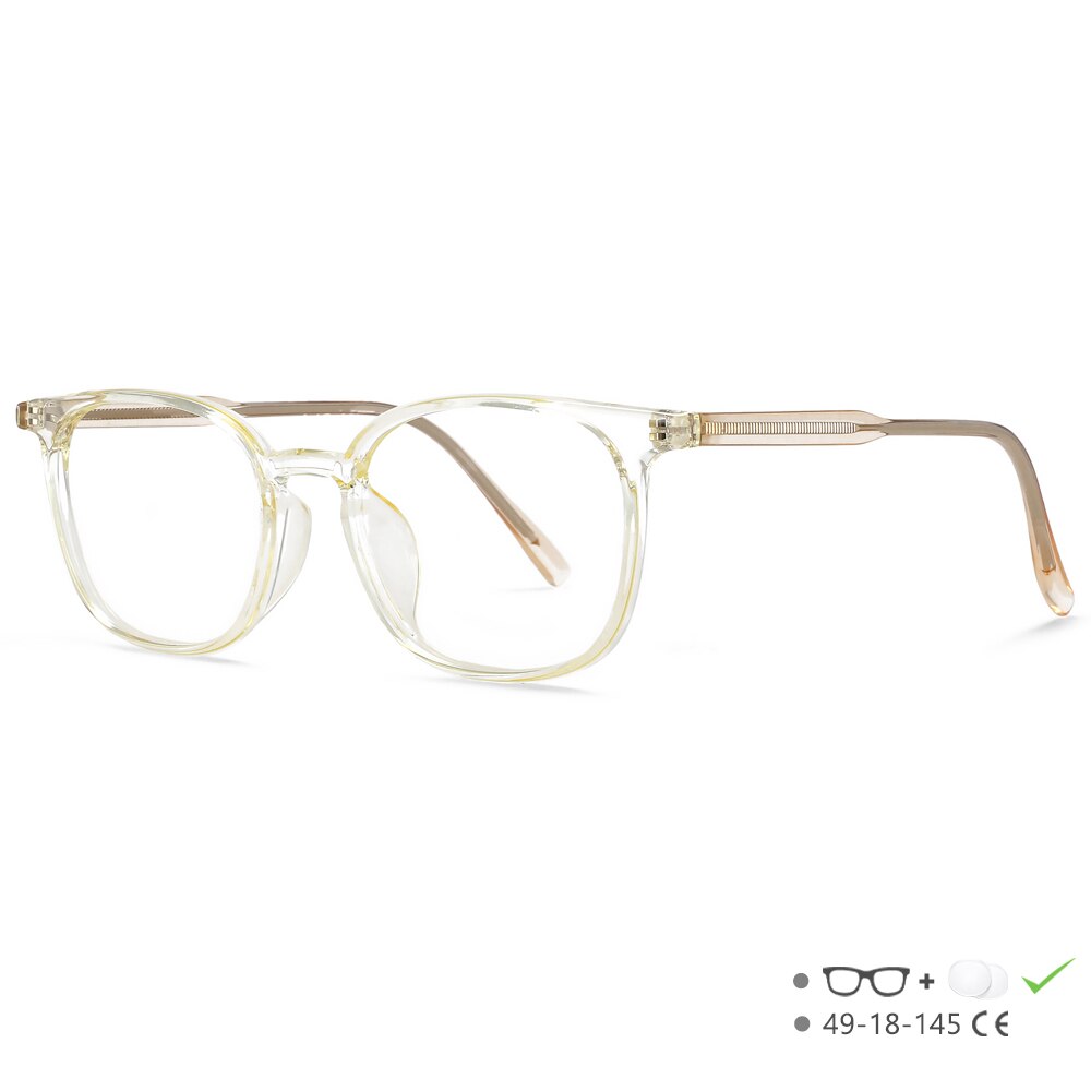 CCspace Unisex Full Rim Square Tr 90 Acetate Eyeglasses 55518 Full Rim CCspace Tea China