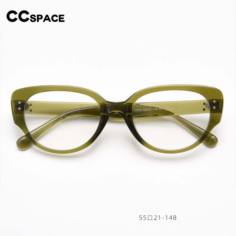 CCspace Unisex Full Rim Square Cat Eye Tr 90 Titanium Eyeglasses 54967 Full Rim CCspace