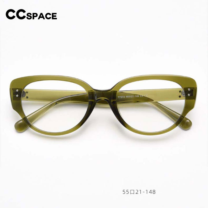 CCspace Unisex Full Rim Square Cat Eye Tr 90 Titanium Eyeglasses 54967 Full Rim CCspace