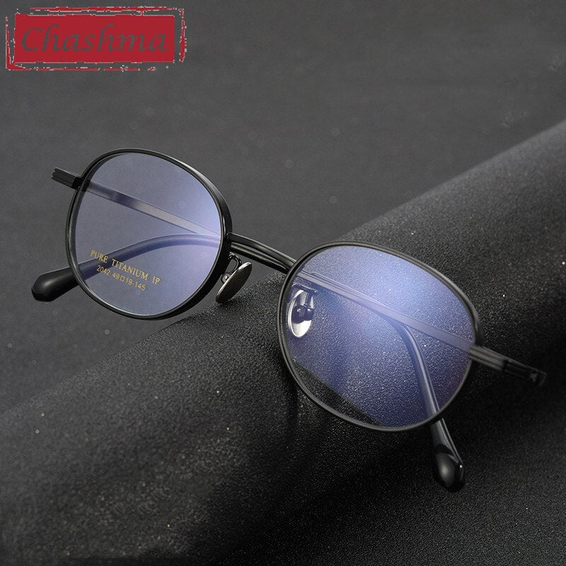 Chashma Ottica Unisex Full Rim Small Round Titanium Eyeglasses 2042 Full Rim Chashma Ottica