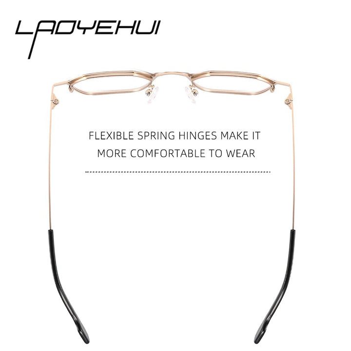 Laoyehui Unisex Full Rim Polygon Round Alloy Hyperopic Reading Glasses Anti Blue Light Glg8860 Reading Glasses Laoyehui
