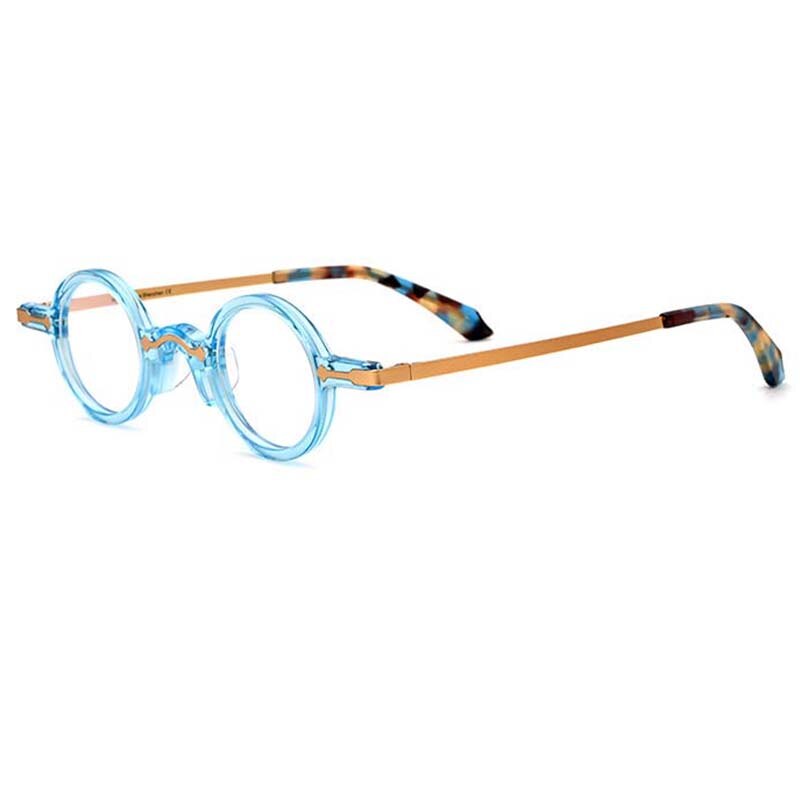 CCspace Unisex Full Rim Small Round Acetate Eyeglasses 53151 Full Rim CCspace Blue China
