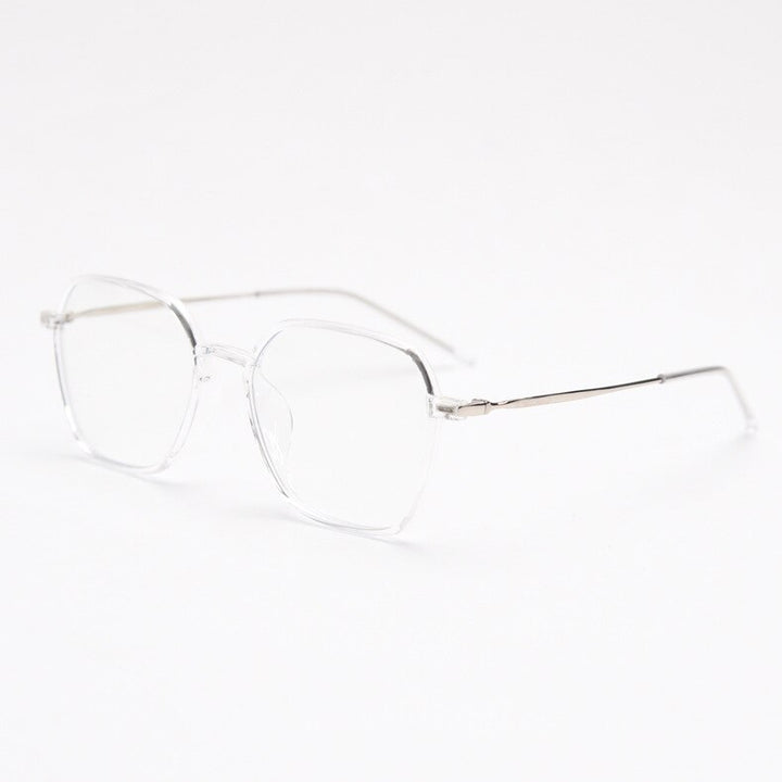 CCspace Unisex Full Rim Polygon Tr 90 Titanium Eyeglasses 54546 Full Rim CCspace C2 China