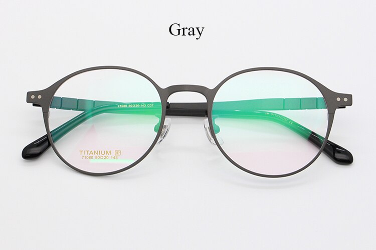 Bclear Unisex Full Rim Round Titanium Frame Eyeglasses My7180 Full Rim Bclear Gray
