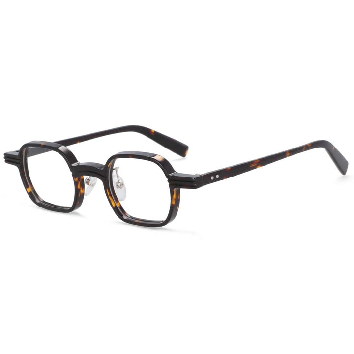 CCspace Unisex Full Rim Square Round Acetate Punk Frame Eyeglasses 54159 Full Rim CCspace Leopard