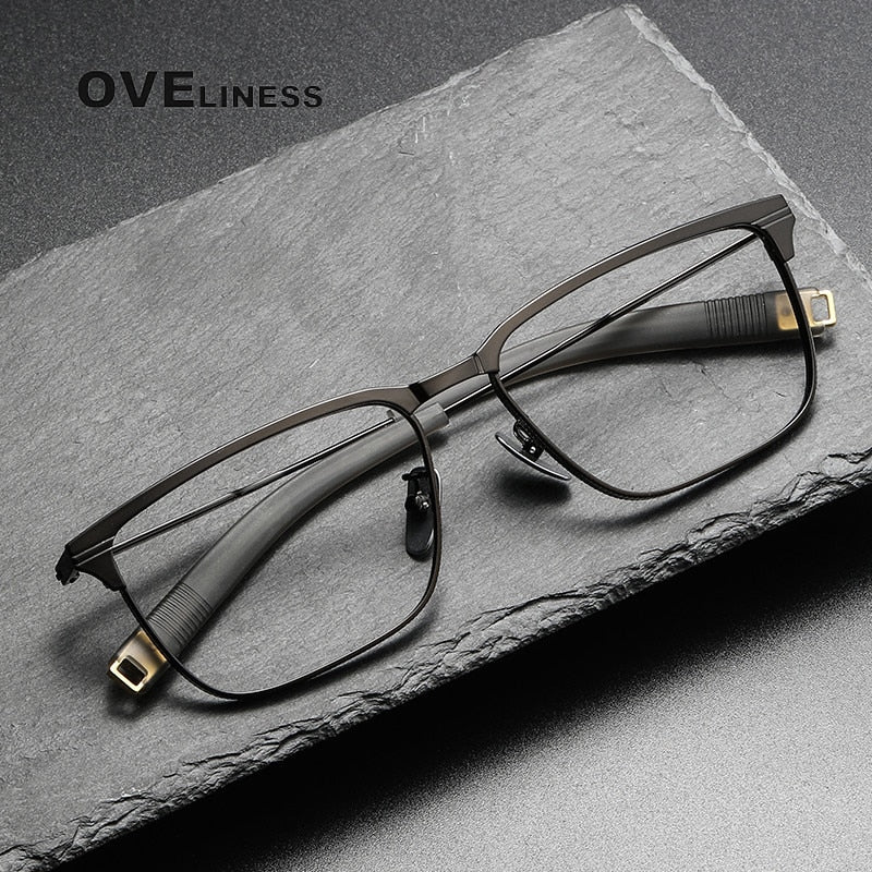 Oveliness Unisex Full Rim Square Acetate Titanium Eyeglasses Lsa104 Full Rim Oveliness