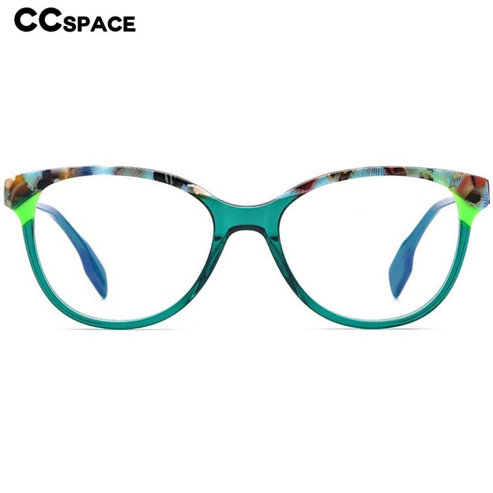 CCspace Unisex Full Rim Square Cat Eye Acetate Eyeglasses 53152 Full Rim CCspace
