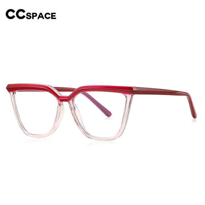 CCspace Unisex Full Rim Square Cat Eye Tr 90 Titanium Eyeglasses 54423 Full Rim CCspace