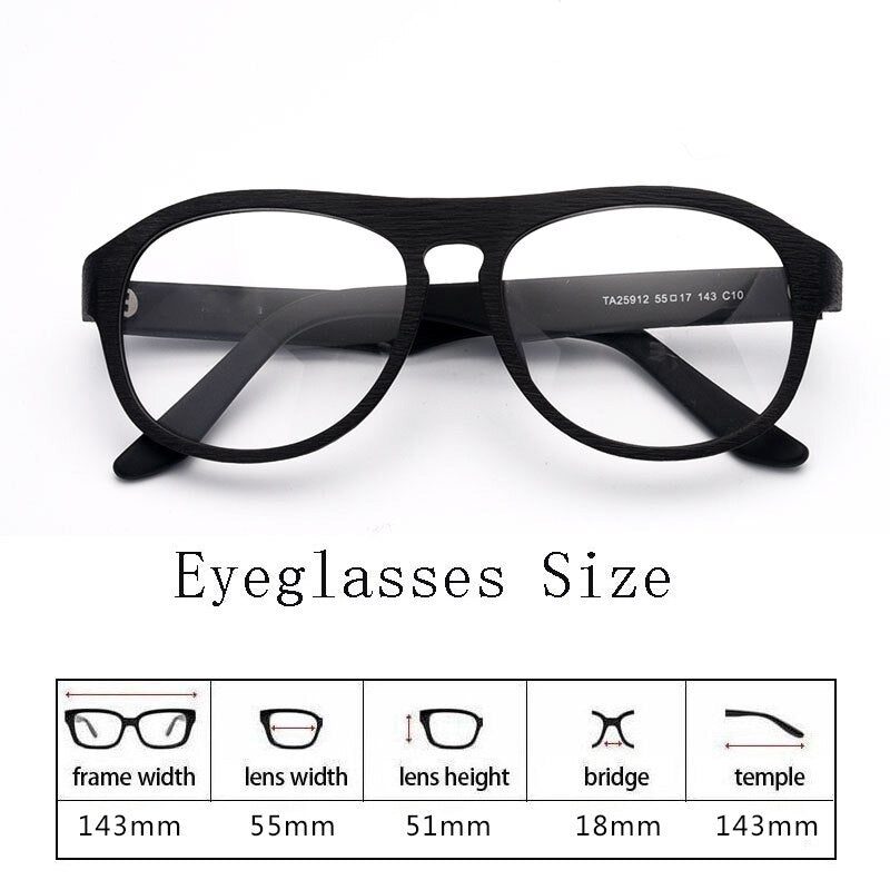 Hdcrafter Unisex Full Rim Square Bamboo Wood Eyeglasses Ta25912 Full Rim Hdcrafter Eyeglasses