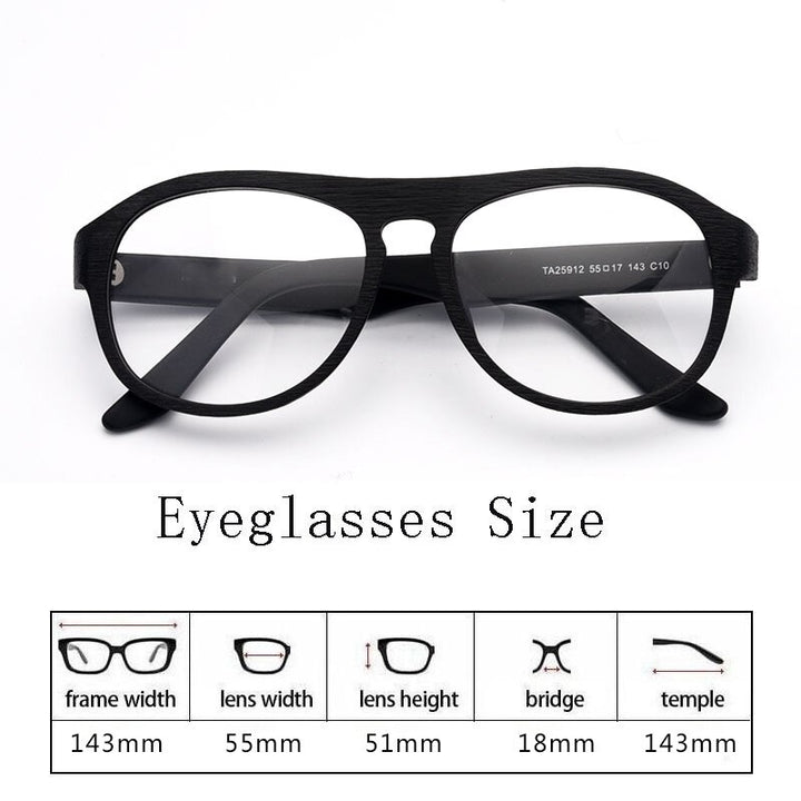 Hdcrafter Unisex Full Rim Square Bamboo Wood Eyeglasses Ta25912 Full Rim Hdcrafter Eyeglasses