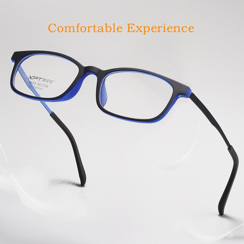 Yimaruili Unisex Full Rim Small Square Tr 90 Titanium Eyeglasses 9833XP Full Rim Yimaruili Eyeglasses