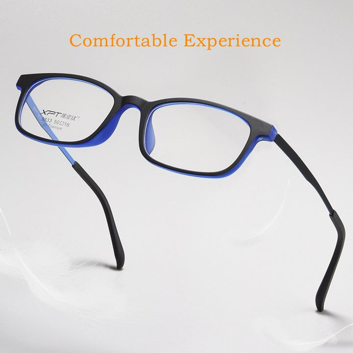 Yimaruili Unisex Full Rim Small Square Tr 90 Titanium Eyeglasses 9833XP Full Rim Yimaruili Eyeglasses