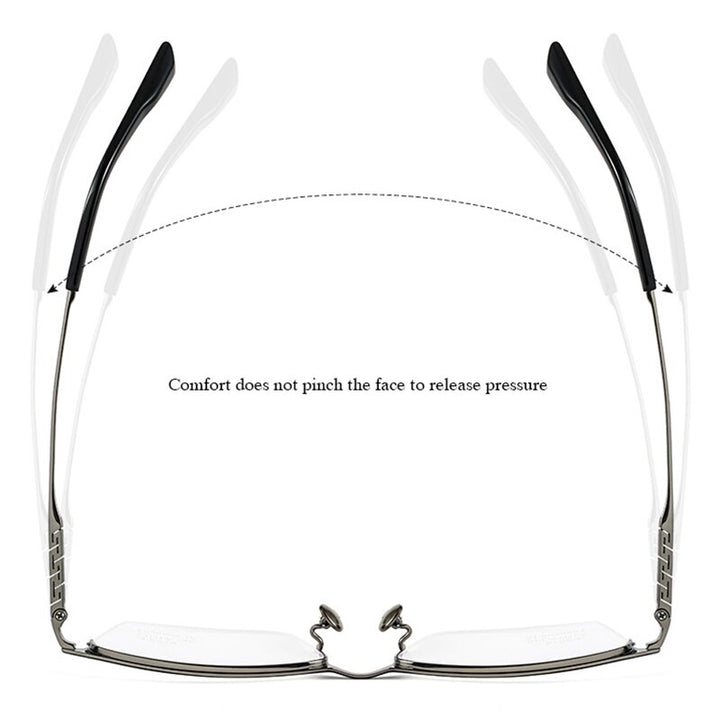 Hotochki Men's Semi Rim Square Tr 90 Titanium Frame Eyeglasses Bv6010 Semi Rim Hotochki