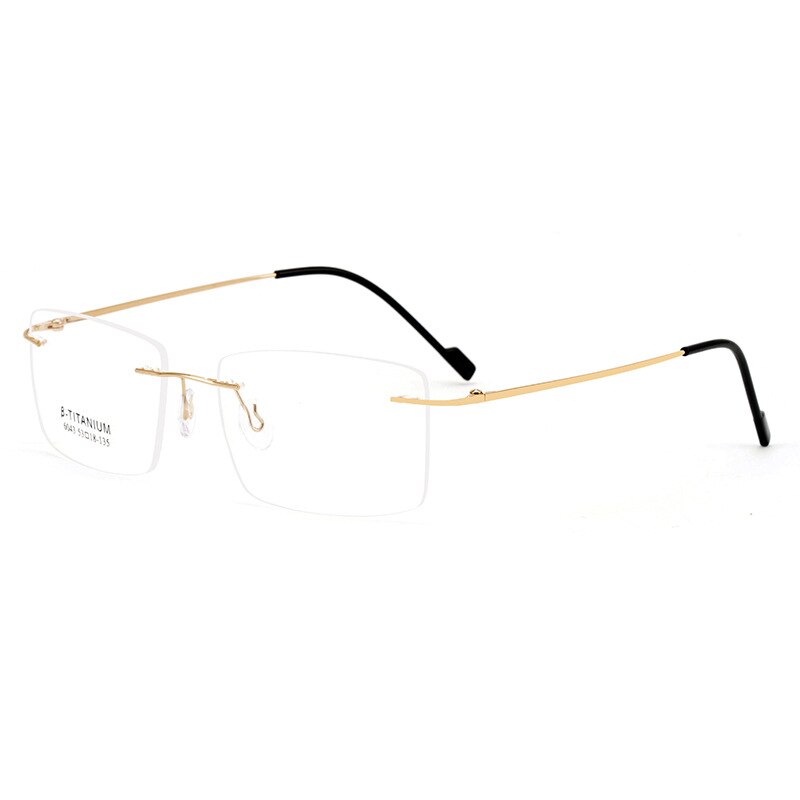 Hotochki Unisex Rimless Rectangle Alloy Frame Eyeglasses 6043 Rimless Hotochki