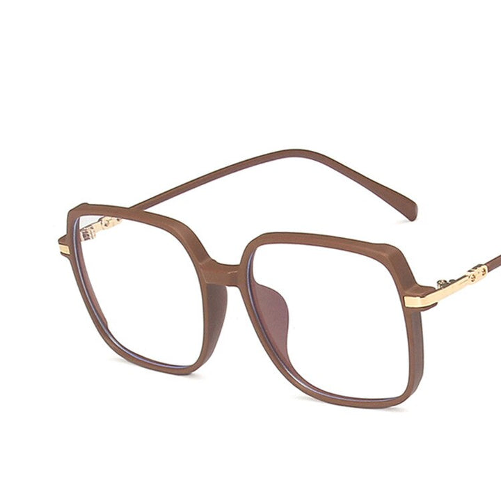 CCspace Unisex Full Rim Square Tr 90 Alloy Eyeglasses 55877 Full Rim CCspace MatteCoffee China