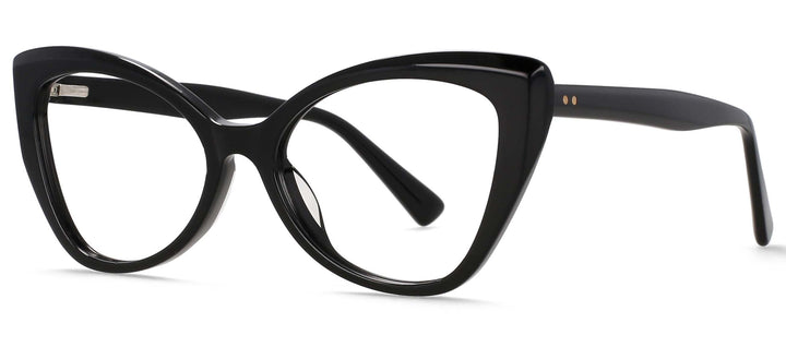 CCspace Women's Full Rim Square Cat Eye Acetate Eyeglasses 55032 Full Rim CCspace Black China