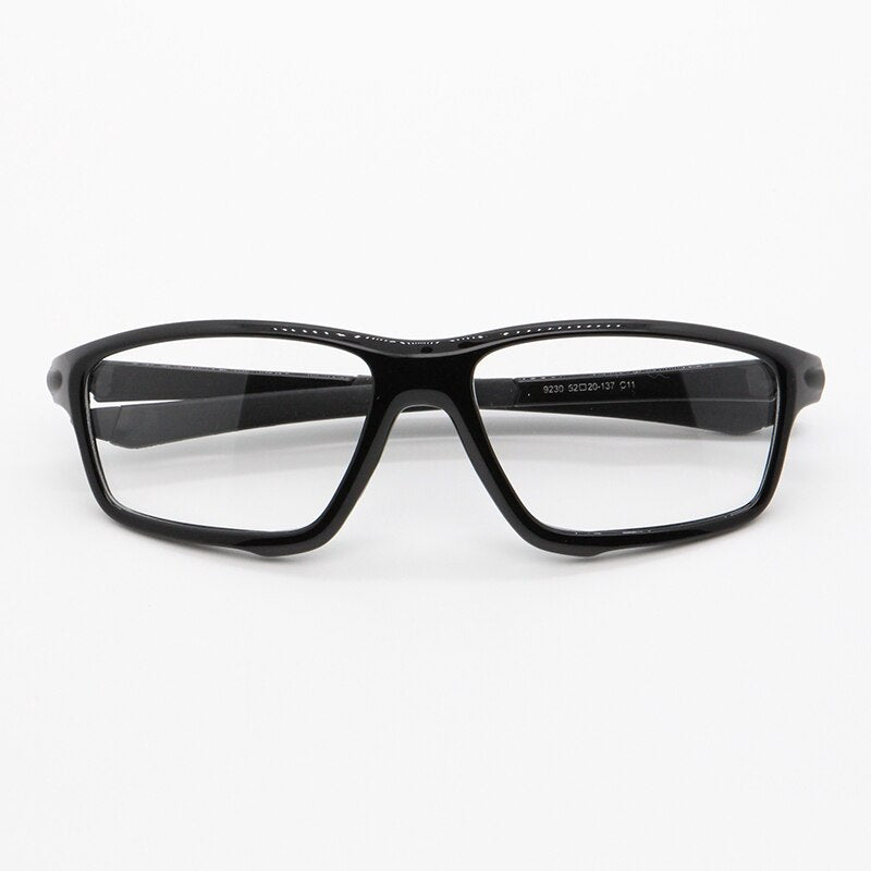 Bclear Unisex Full Rim Irregular Square Tr 90 Titanium Sport Eyeglasses 9231 Full Rim Bclear Bright black
