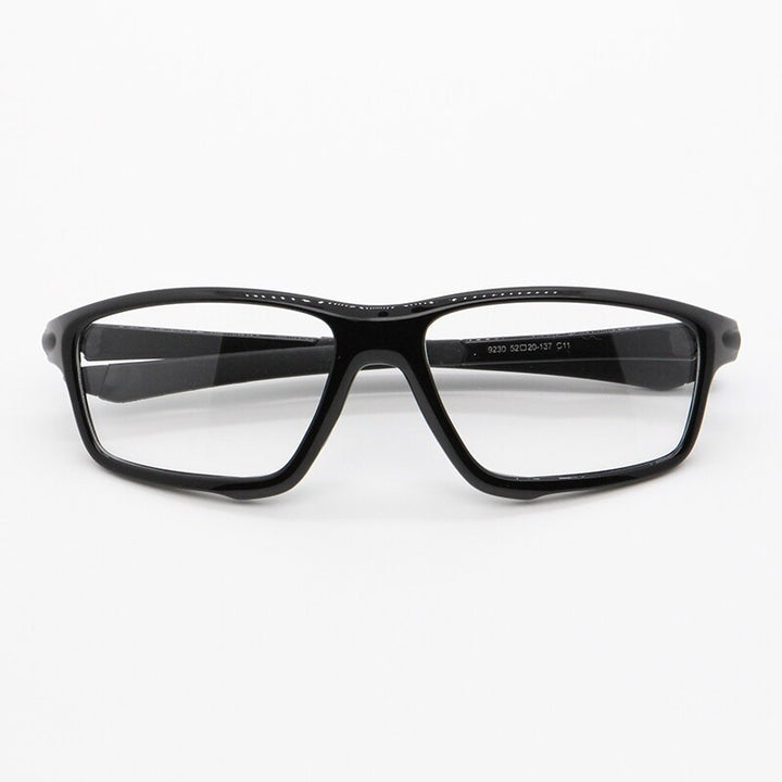 Bclear Unisex Full Rim Irregular Square Tr 90 Titanium Sport Eyeglasses 9231 Full Rim Bclear Bright black