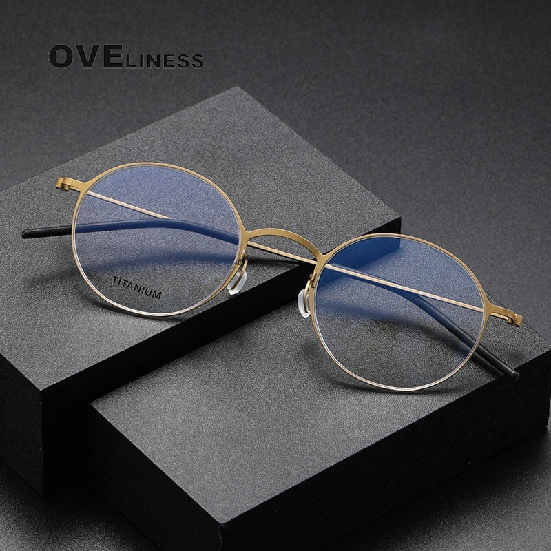 Oveliness Unisex Full Rim Round Titanium Eyeglasses 5044 Full Rim Oveliness
