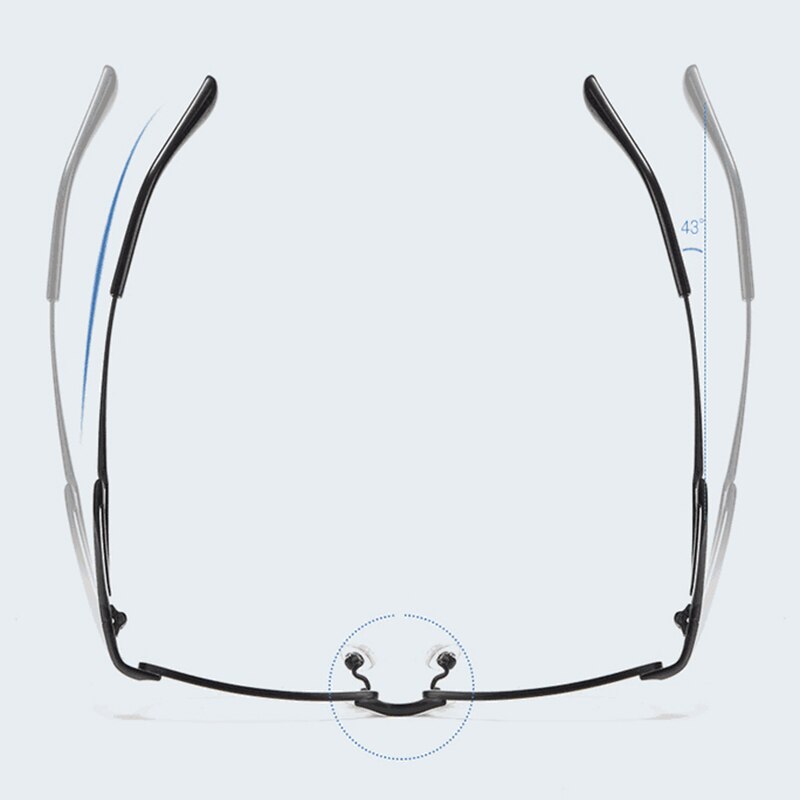 Hotochki Men's Semi Rim Rectangle Titanium Frame Eyeglasses E85759 Semi Rim Hotochki