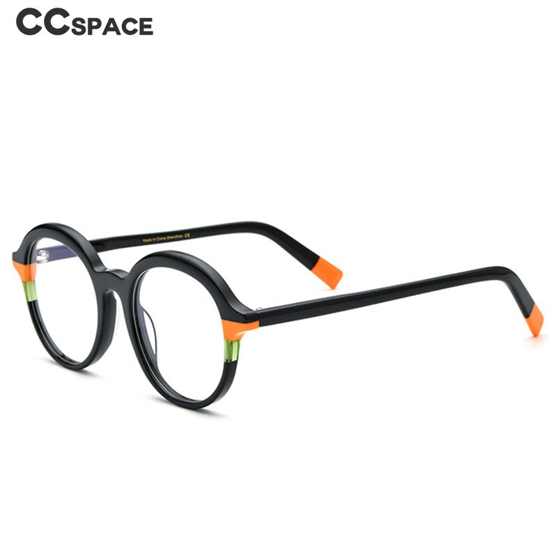 CCspace Unisex Full Rim Large Round Tr 90 Titanium Eyeglasses 53342 Full Rim CCspace