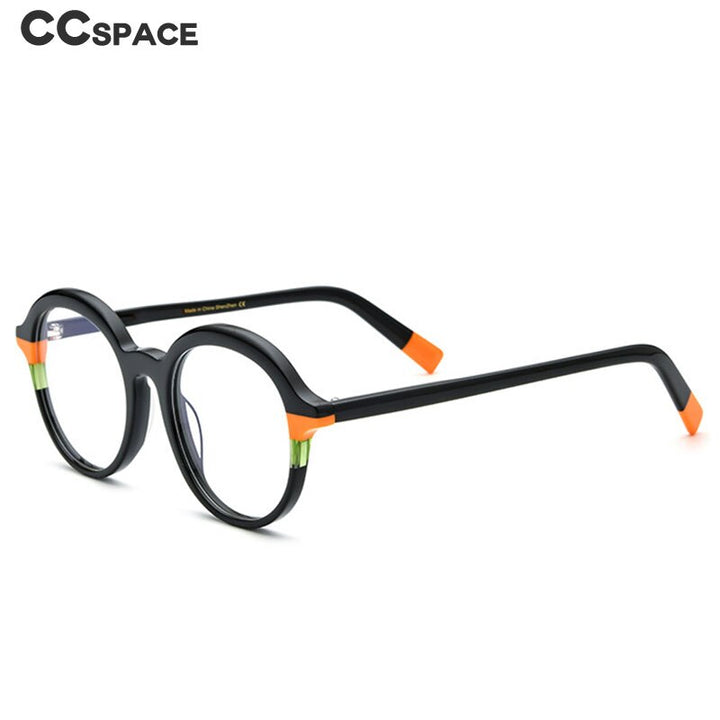 CCspace Unisex Full Rim Large Round Tr 90 Titanium Eyeglasses 53342 Full Rim CCspace