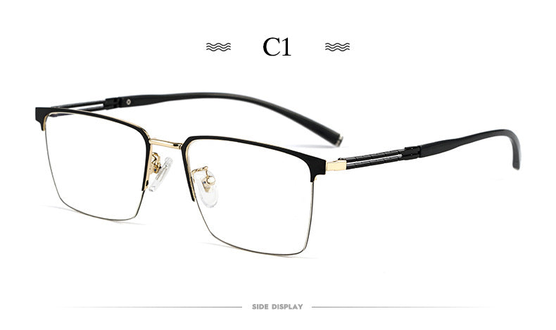 Hotochki Men's Full Rim Square Tr 90 Titanium Frame Eyeglasses T8610t Full Rim Hotochki