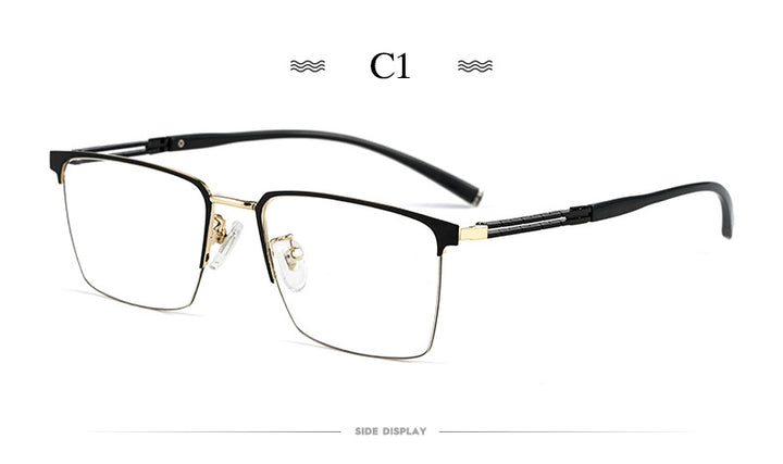 Hotochki Men's Full Rim Square Tr 90 Titanium Frame Eyeglasses T8610t Full Rim Hotochki