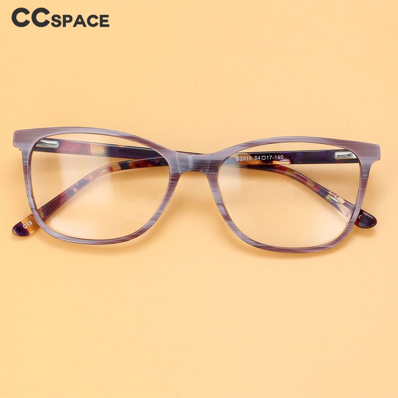 CCspace Unisex Full Rim Square Acetate Eyeglasses 55615 Full Rim CCspace