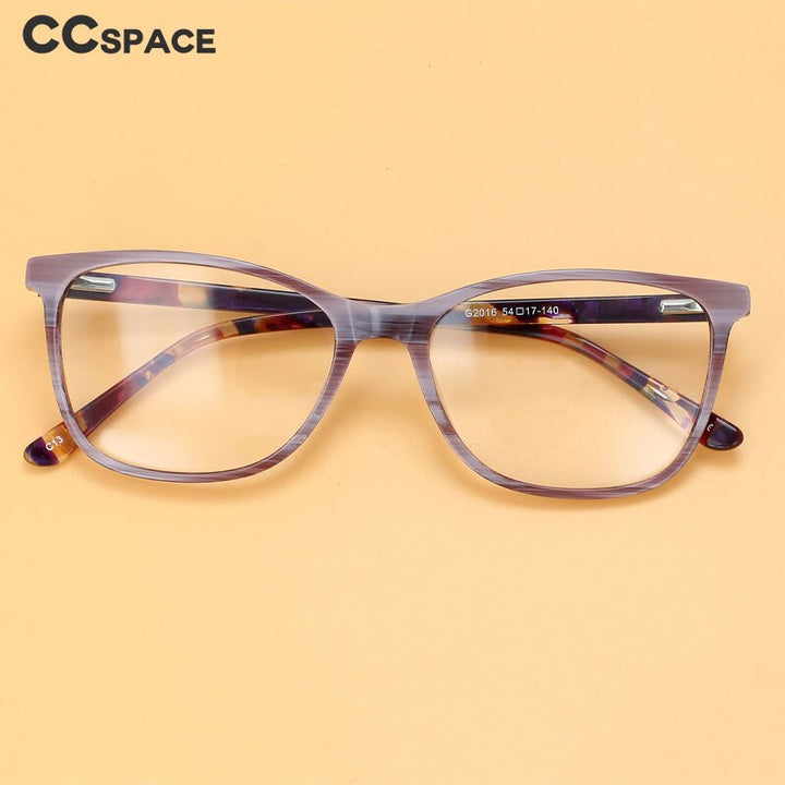 CCspace Unisex Full Rim Square Acetate Eyeglasses 55615 Full Rim CCspace