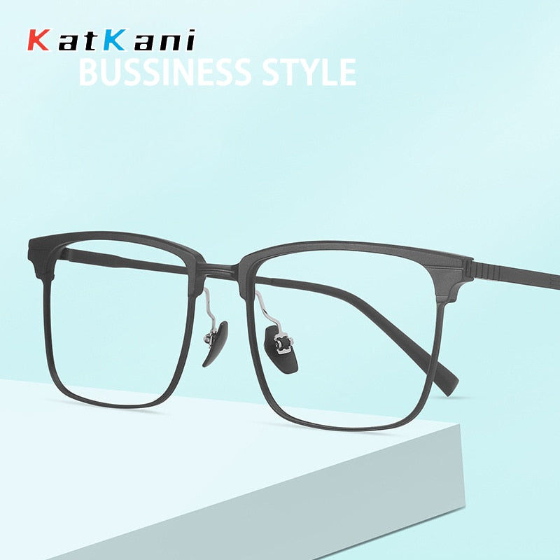 KatKani Unisex Full Rim Square Titanium Eyeglasses Nc7004 Full Rim KatKani Eyeglasses   