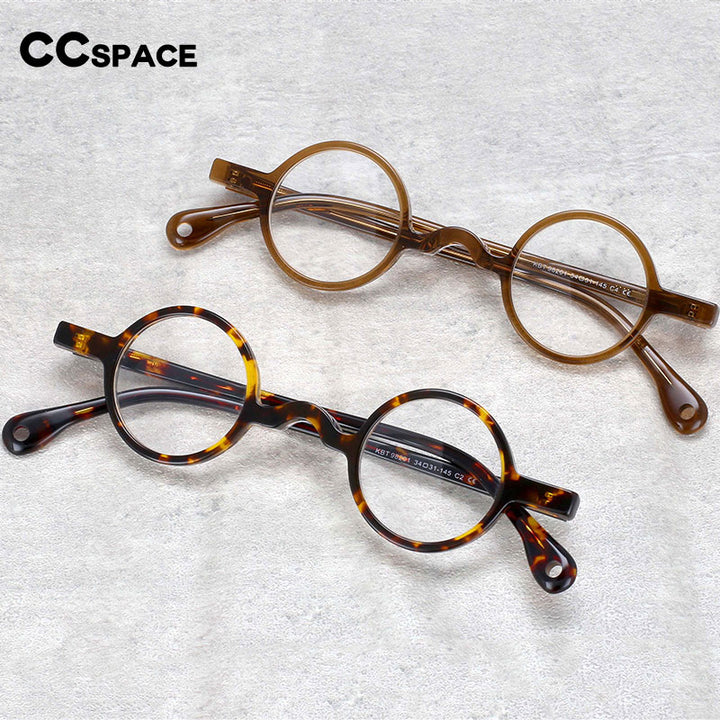 CCspace Unisex Full Rim Round Acetate Frame Eyeglasses 54250 Full Rim CCspace