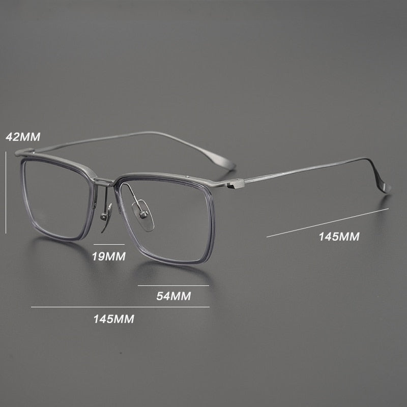 Gatenac Unisex Full Rim Square Titanium Eyeglasses Gxyj896 Full Rim Gatenac