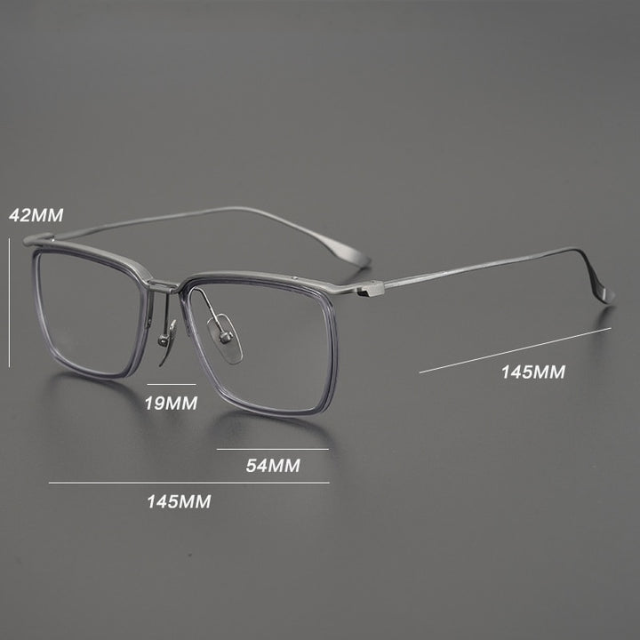 Gatenac Unisex Full Rim Square Titanium Eyeglasses Gxyj896 Full Rim Gatenac