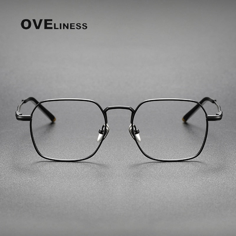 Oveliness Unisex Full Rim Irregular Square Titanium Eyeglasses Capeua Full Rim Oveliness