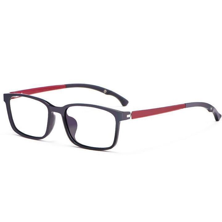 Yimaruili Unisex Full Rim Square Tr 90 Adjustable Temple Eyeglasses 5106 Full Rim Yimaruili Eyeglasses Black Red