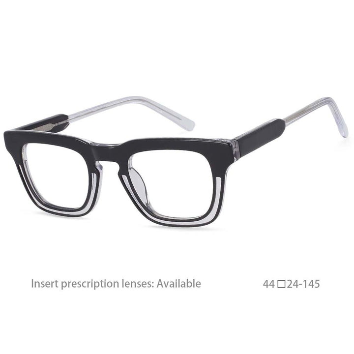 CCspace Unisex Full Rim Square Acetate Frame Eyeglasses 54386 Full Rim CCspace Gray China