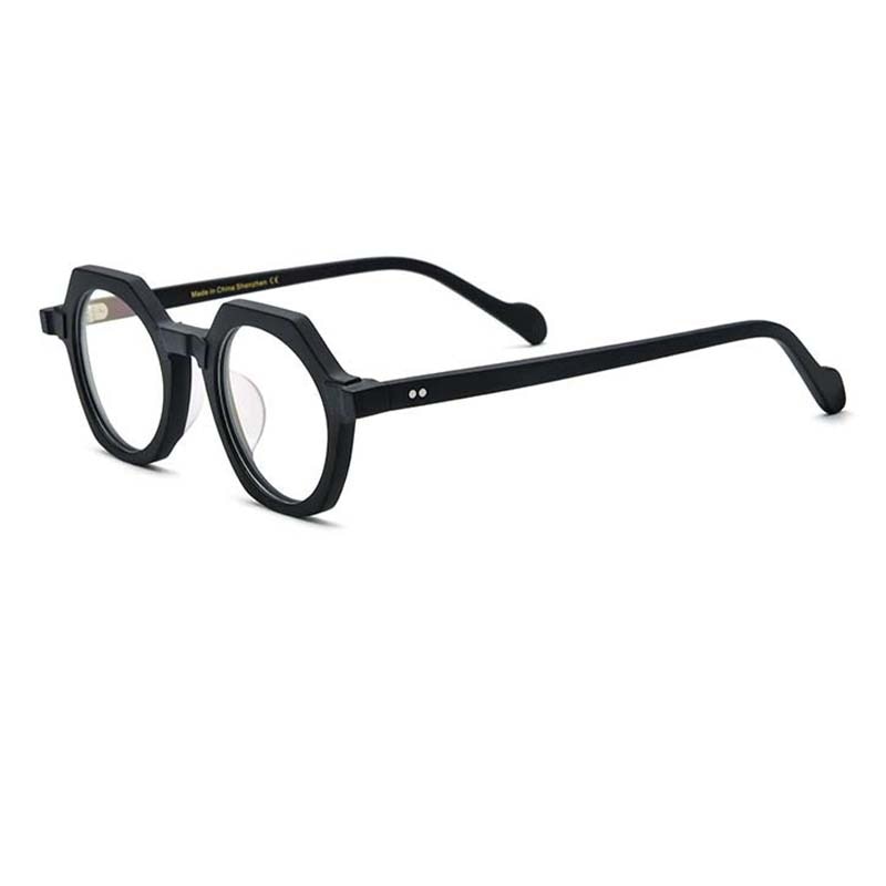 CCspace Unisex Full Rim Irregular Round Acetate Eyeglasses 54700 Full Rim CCspace Matte black China