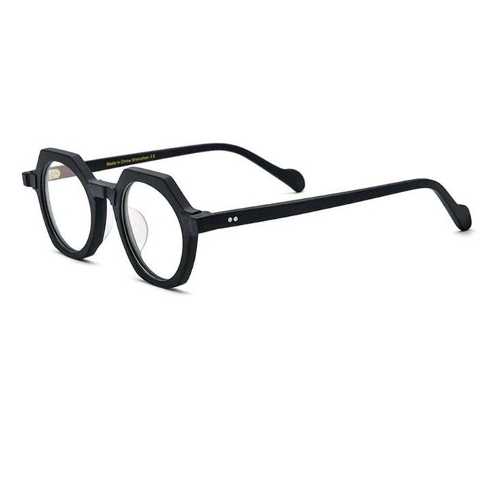 CCspace Unisex Full Rim Irregular Round Acetate Eyeglasses 54700 Full Rim CCspace Matte black China