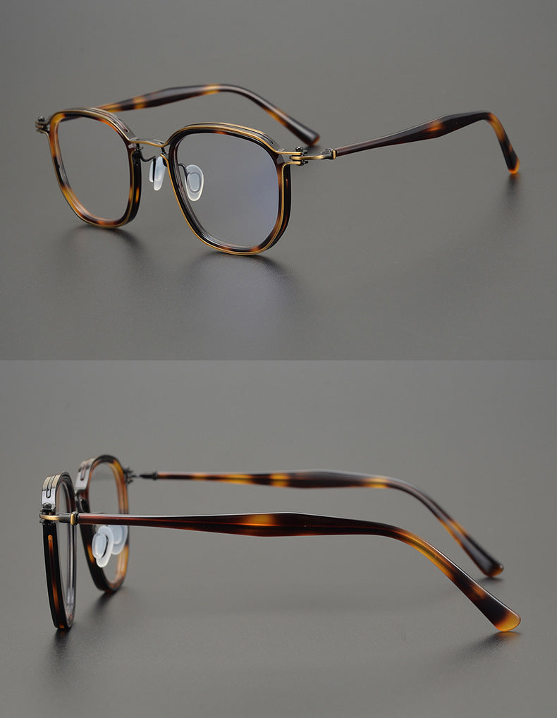 Gatenac Unisex Full Rim Square Titanium Acetate Frame Eyeglasses Gxyj815 Full Rim Gatenac