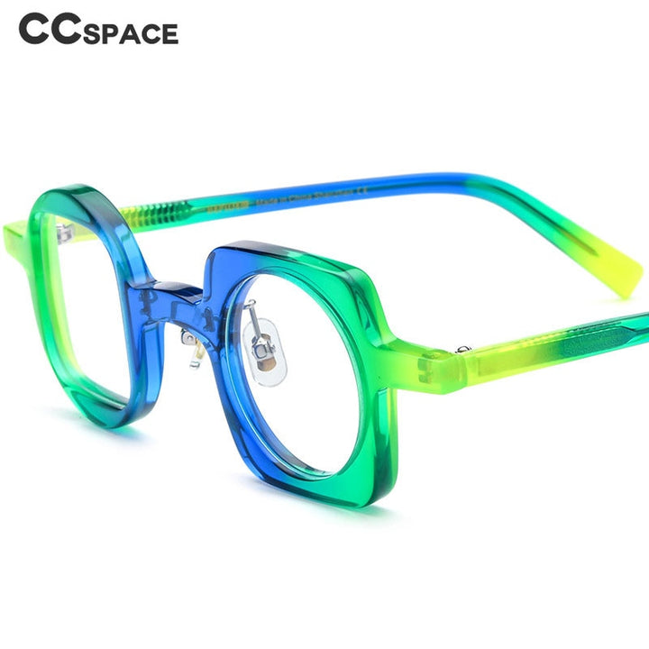 CCspace Unisex Full Rim Square Round Acetate Eyeglasses 55660 Full Rim CCspace
