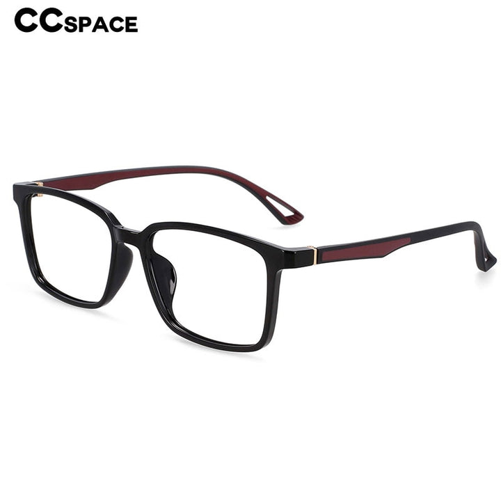 CCspace Unisex Full Rim Square Tr 90 Alloy Frame Eyeglasses 54368 Full Rim CCspace
