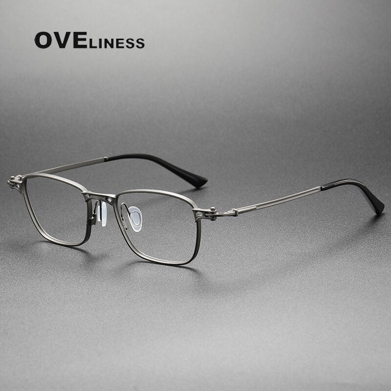 Oveliness Unisex Full Rim Square Titanium Eyeglasses 5890 Full Rim Oveliness gun