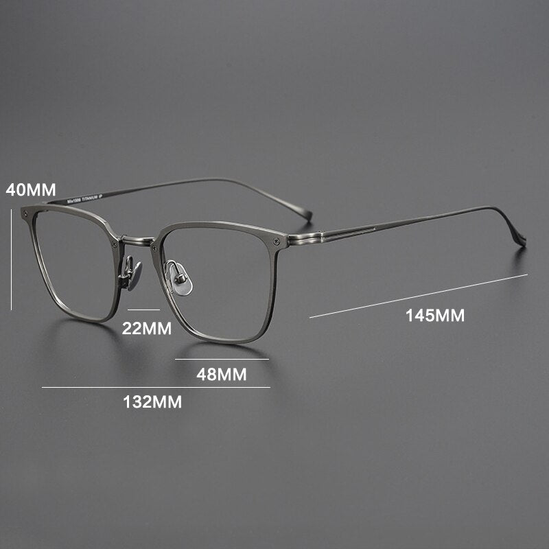 Gatenac Unisex Full Rim Square Titanium Eyeglasses Gxyj965 Full Rim Gatenac
