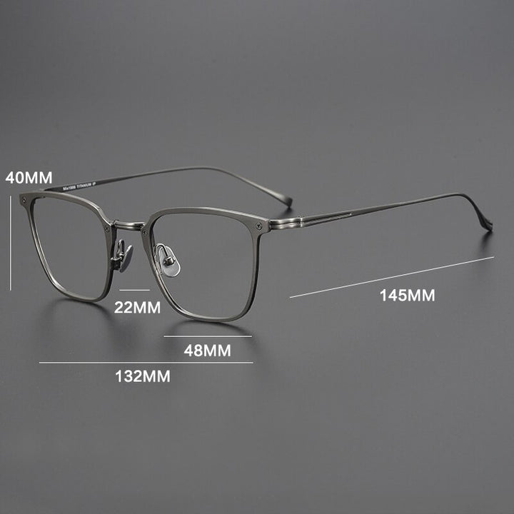 Gatenac Unisex Full Rim Square Titanium Eyeglasses Gxyj965 Full Rim Gatenac