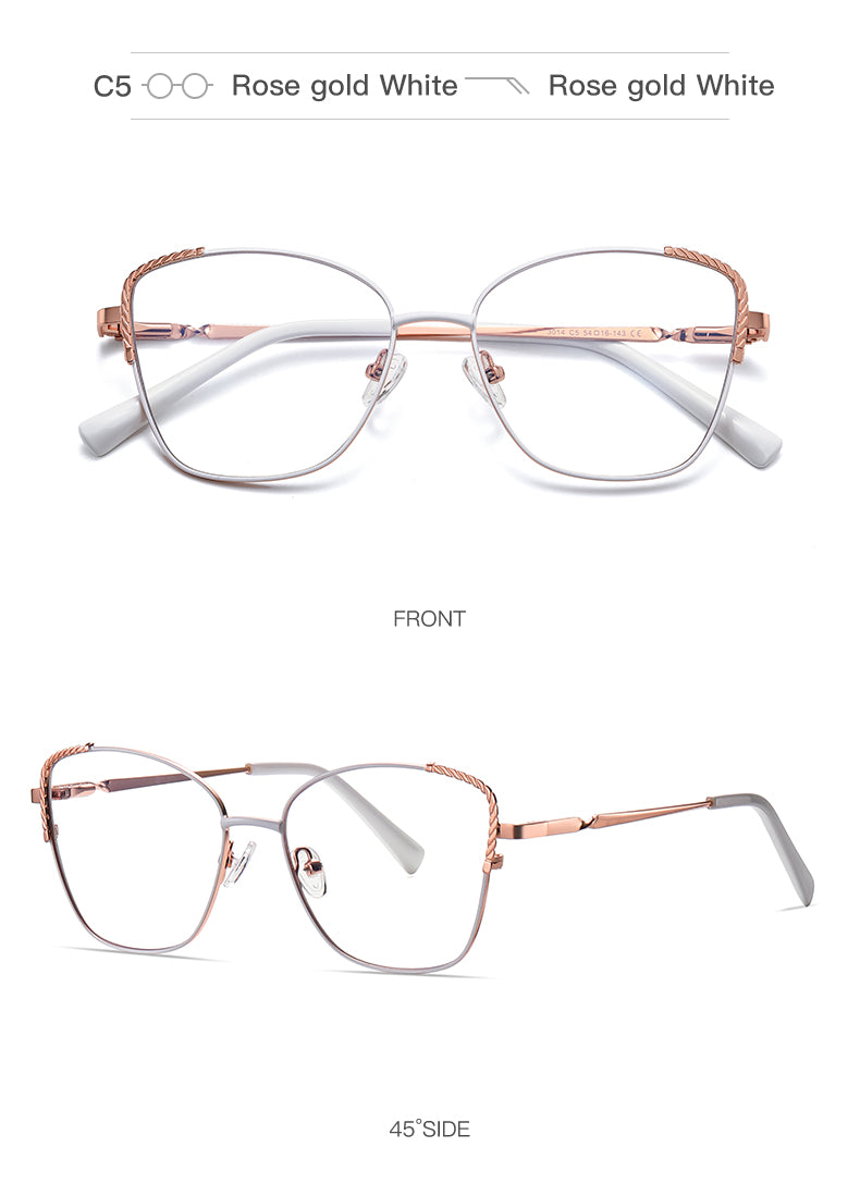 Hdcrafter Women's Full Rim Alloy Cat Eye Frame Eyeglasses 3014 Full Rim Hdcrafter Eyeglasses