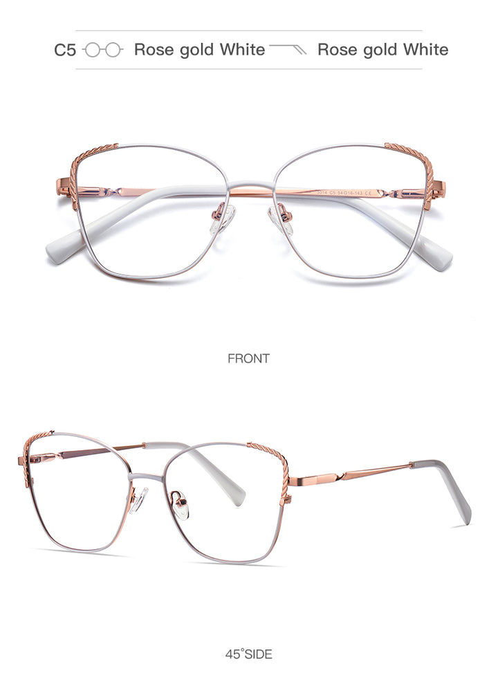 Hdcrafter Women's Full Rim Alloy Cat Eye Frame Eyeglasses 3014 Full Rim Hdcrafter Eyeglasses