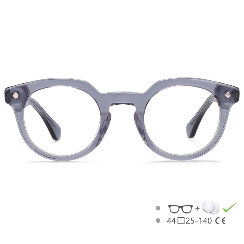 CCspace Unisex Full Rim Round Acetate Eyeglasses 55216 Full Rim CCspace C4 China