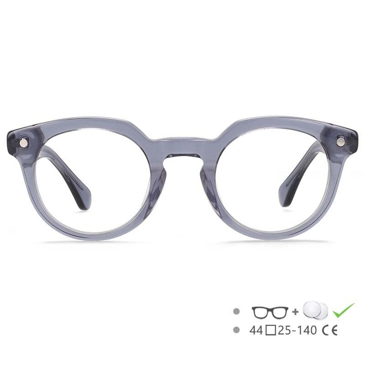 CCspace Unisex Full Rim Round Acetate Eyeglasses 55216 Full Rim CCspace C4 China